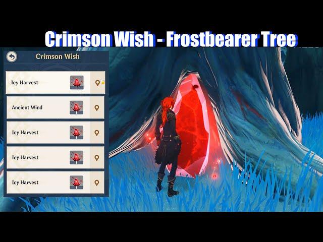 Genshin Impact - Crimson Wish Showcase (Frostbearing Tree Level 8 Dragonspine Agate)