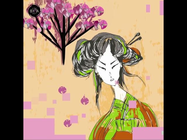 Geisha and cherry blossom. Oksana Budnichenko Art  #print #art #illustration