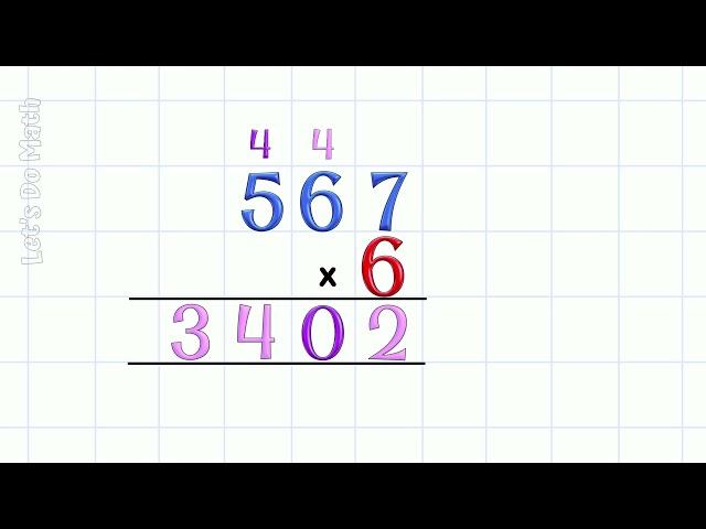 Multiply Bigger Numbers by a Single Digit (2)