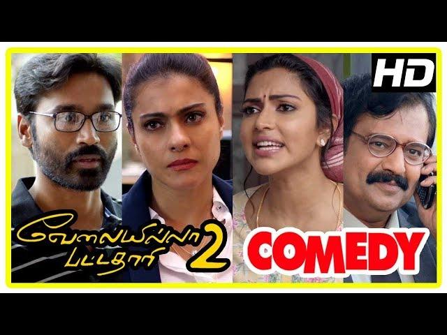 Velai Illa Pattadhari 2 Movie | Full Comedy Scenes | Dhanush | Amala Paul | Kajol | Vivek