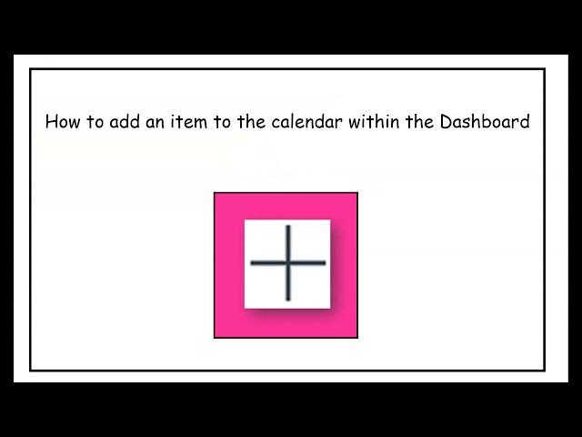 Adding a calendar item within the Dashboard of Canvas