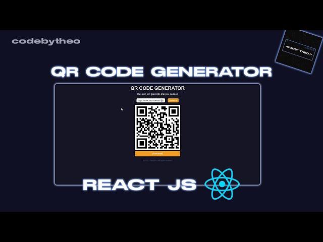 Create QR Code Generator using React js | Speed code | codebytheo