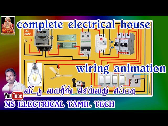 House wiring in tamil part-1வீட்டு வயரிங் செய்வது எப்படி complete electrical house wiring animation