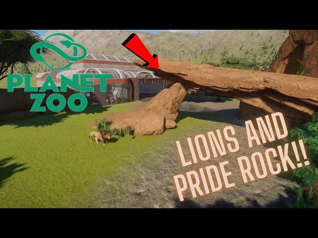 LIONS ON PRIDE ROCK HABITAT!!: Planet Zoo Season 1 Ep2 : Speedbuild