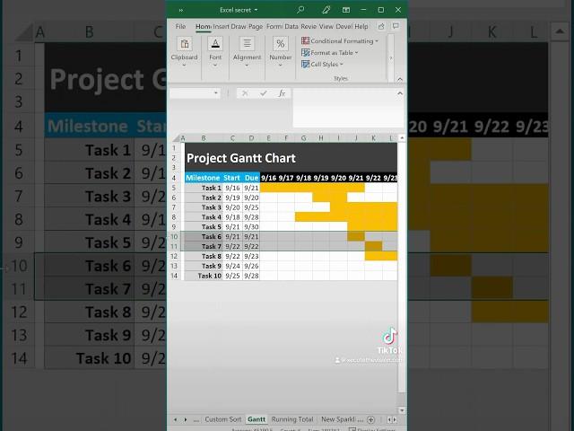 Excel tip how to make a Gantt chart