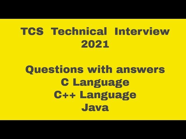 TCS technical interview for freshers | 2021 | Questions with answers |The Professional Here | DS