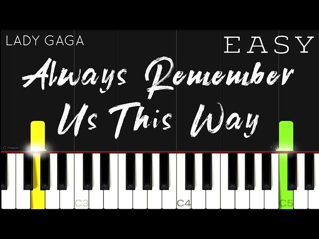 Lady Gaga - Always Remember Us This Way - A Star Is Born | EASY Piano Tutorial