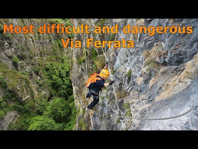 Most difficult and dangerous via ferrata in Switzerland -  Via Farinetta