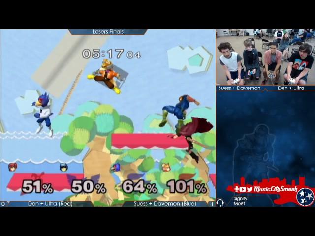 SSB - Den + Ultra (Red) vs Suess + Davemon (Blue) - Melee Doubles Losers Finals