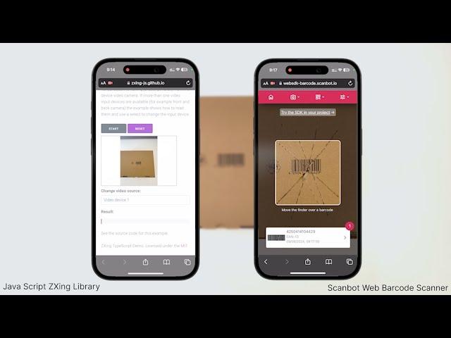 JavaScript Barcode Scanning Solutions: ZXing-js vs Scanbot SDK