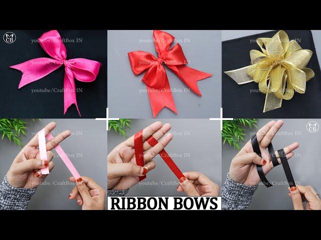 DIY Ribbon Bows | Easy Satin Ribbon Bows making tutorials | Ribbon crafts