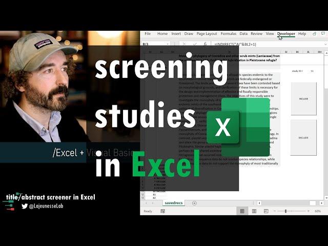 Quick interface for screening studies in Excel | Spreadsheet Synthesis