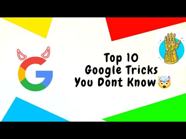 Top 10 Google Tricks That You Doesn't Know | Thanos snap | Must try!!