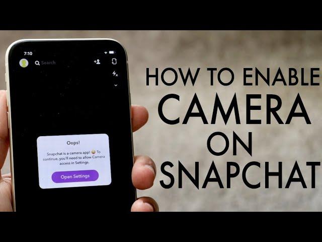 How To Enable Camera On Snapchat! (2020)