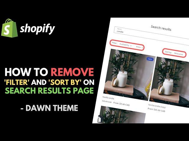 Shopify Dawn Theme: How to Remove 'Filter' and 'Sort By' Options on Search Results Page