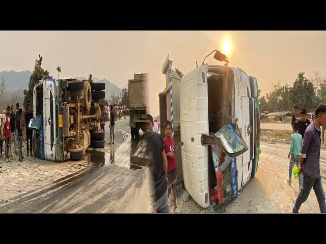 Road Accident Dumper collide due to wrong lane drive at Dimapur Bypass Seithekema A junction