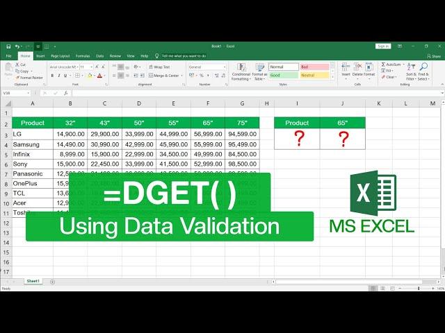 How to use DGET Function in Microsoft Excel | DGET Function in MS Excel