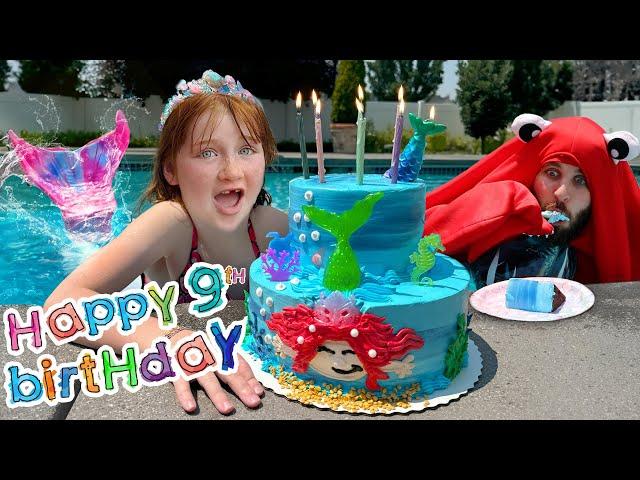 ADLEYS 9th MERMAiD BiRTHDAY!!  Party in the Deep Sea with Mermaids.. Hermit Crabs.. and Magic Powers