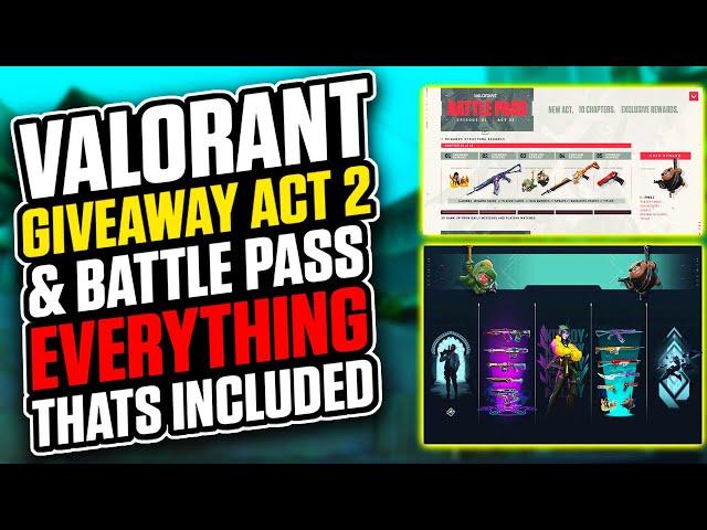 VALORANT GIVEAWAY - ACT 2 BATTLE PASS SKINS - REVIEW & EVERYTHING INCLUDED - VALORANT GIFT CARD