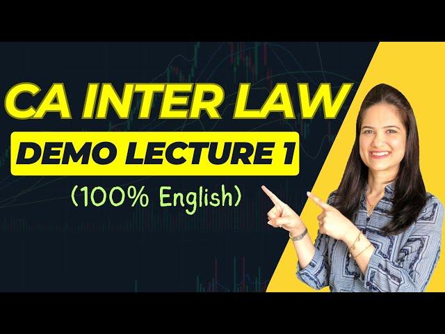 CA INTER LAW - Demo Lecture 1 (in English) | CA Preeti Aggarwal