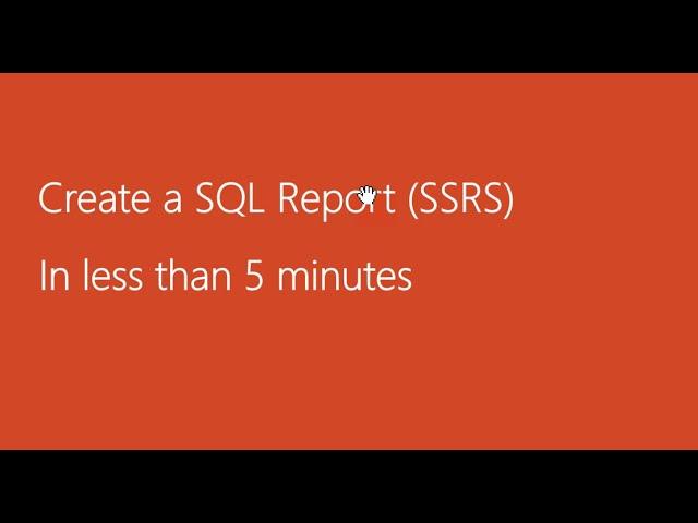 Learn how to create SQL Reports SSRS in less than 5 minutes, ssrs tutorial for beginners