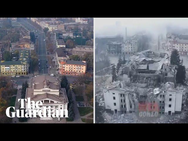 Ukraine: drone footage shows before war and after the invasion
