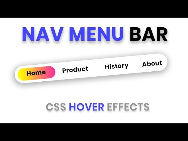 CSS Nav Menu Bar Hover Effects | CSS Hover Effects