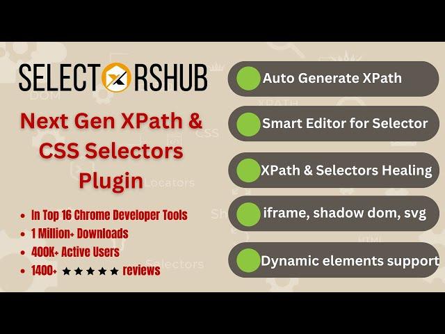 SelectorsHub: Next Gen XPath Plugin being used by 1 Million Testers with iframe, shadow dom support