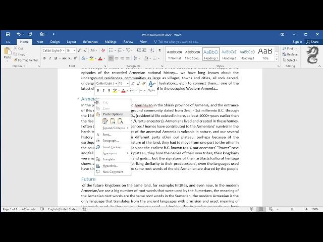 How to Expand and Collapse parts of a Word document