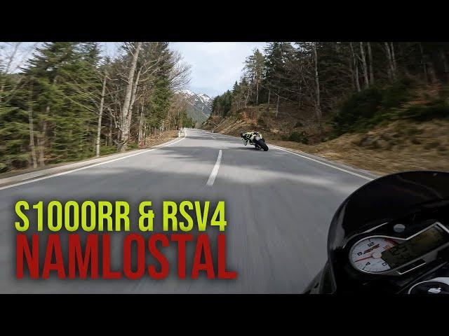 BMW S1000RR jagt Aprilia RSV4 im Namlostal! | S1000RR - SC Project [RAW | 4K]