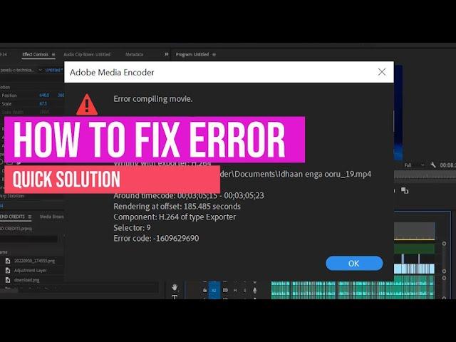 How To Fix Error Compiling Movie - Renderer Returned Error In Premiere Pro