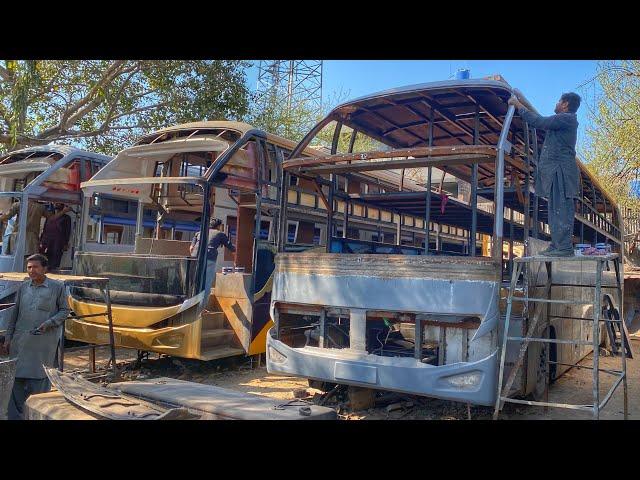 Handmade Yutong Bus Production in Pakistan / Amazing Manufacturing Sleeper Bus at Local workshop P2