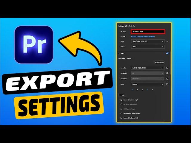 How To Export Video in Premiere Pro 2024 | Best YouTube Settings