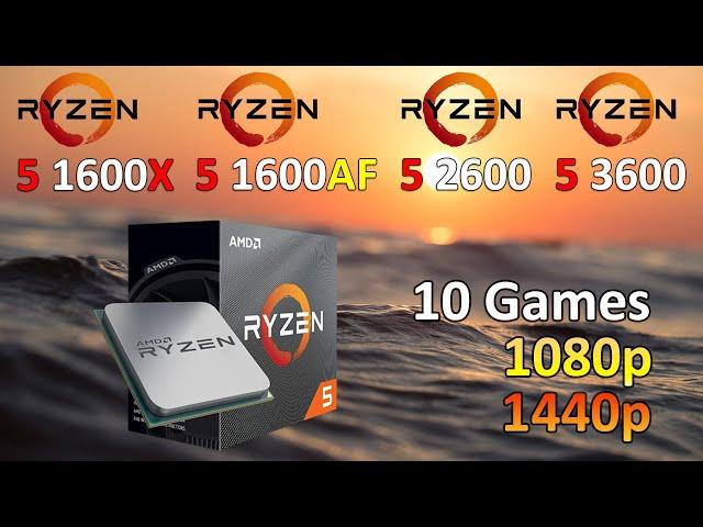 Ryzen 5 1600X vs Ryzen 5 1600AF vs Ryzen 5 2600 vs Ryzen 5 3600 - Test in 10 Games | 1080p and 1440p