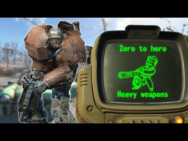 Fallout 4 heavy weapons build [Chemless, Survival, No exploits or companions]