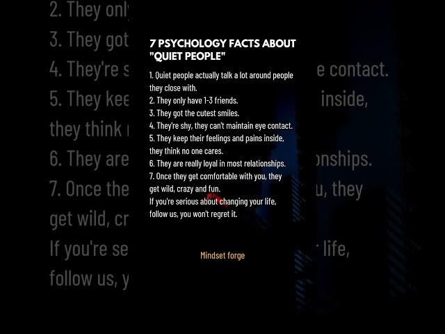 psychology facts about quiet people... | #motivation #psychology #facts #dream #mindset