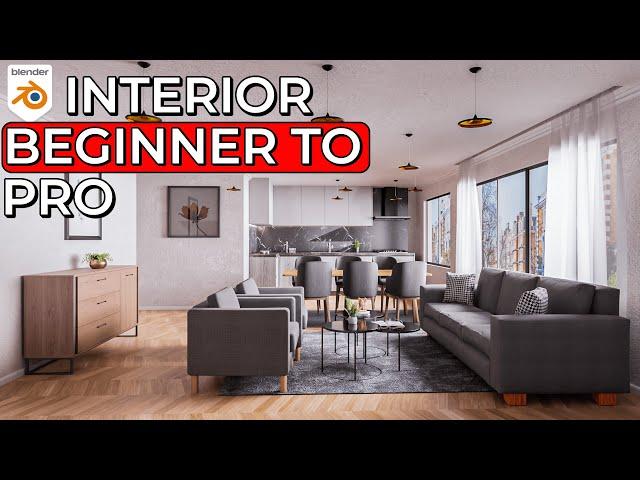 Blender Interior Beginner to Pro - Complete Crash course