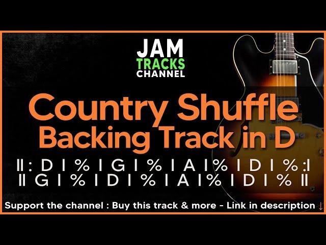 Country Shuffle Guitar Backing Track in D