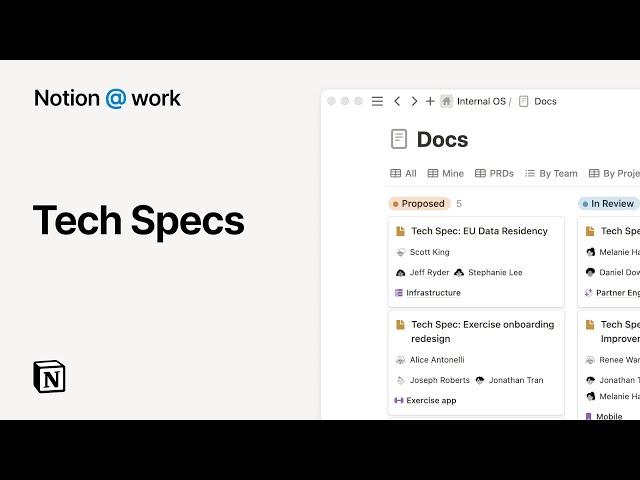 Notion at work: Tech specs