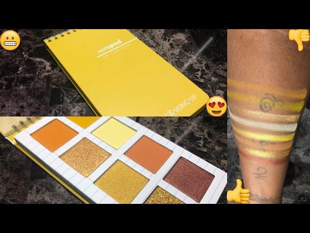 Crayon Case ‘Yellow’ Notepad Mini Eyeshadow Palette  - LIVE SWATCHES | WOC