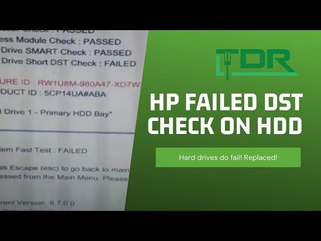 HP laptop Failed DST Check with blue screen of death