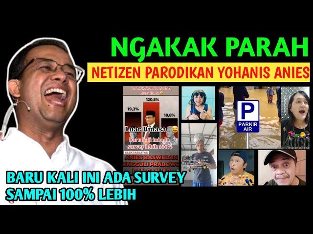 Kocak parah... ANIES jadi bulan-bulanan parodi netizen‼️Aneh sekali angka survey sampai 100% lebih