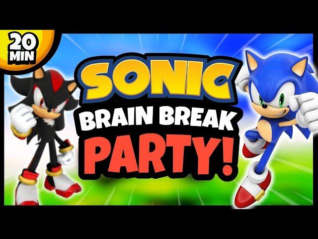  Sonic Brain Break Party  Just Dance  Freeze Dance  Brain Breaks