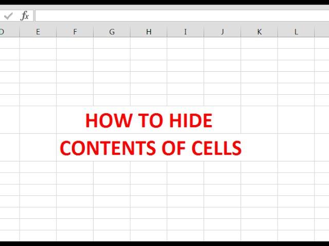 How to hide cell contents in Excel spreadsheets.