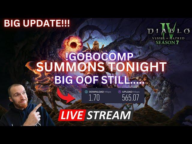 BIG UPDATE! !gobocomp | Minion Necro today | Sorc buffenough? !build #diablopartner