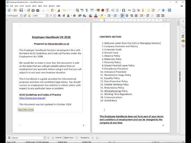 Employee Handbook UK 2018 by thecareercafe.co.uk: https://thecareercafe.co.uk/blog/?p=20016