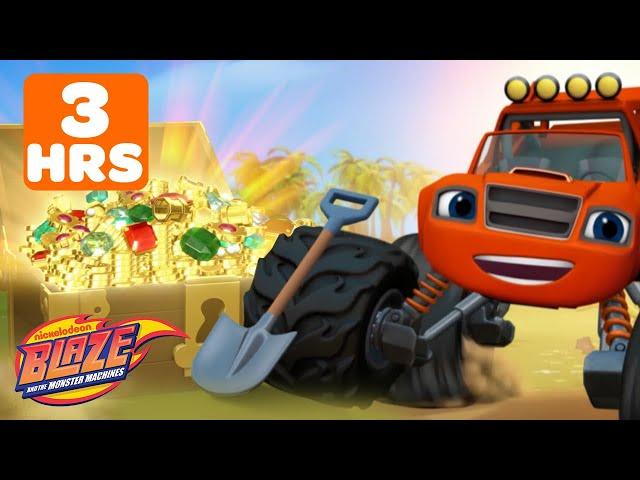 Blaze Finds Treasure, Races, Rescues & Missions!  w/ AJ | 3 Hours | Blaze and the Monster Machines