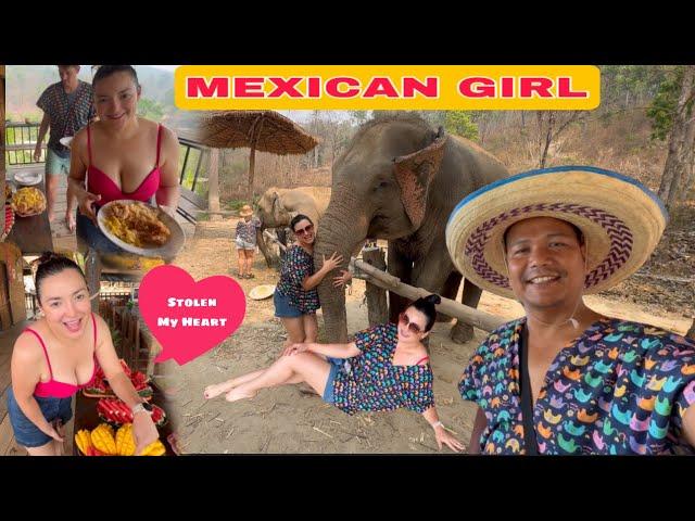 Mexican Girl Stolen My Heart on Chiangmai Thailand | Playing With Elephants