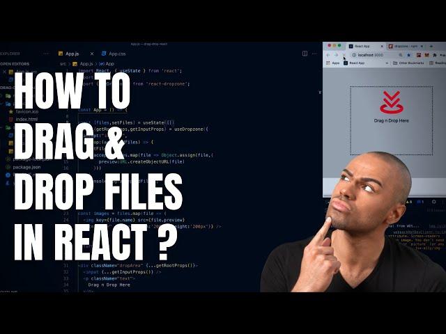 How to drag and drop files in reactjs using dropzone