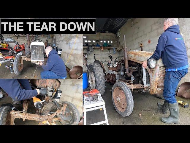 FERGUSON TEF 20 RESTORATION -- PART 1-- THE TEAR DOWN, FINDING HIDDEN PROBLEMS AND POOR REPAIRS!!